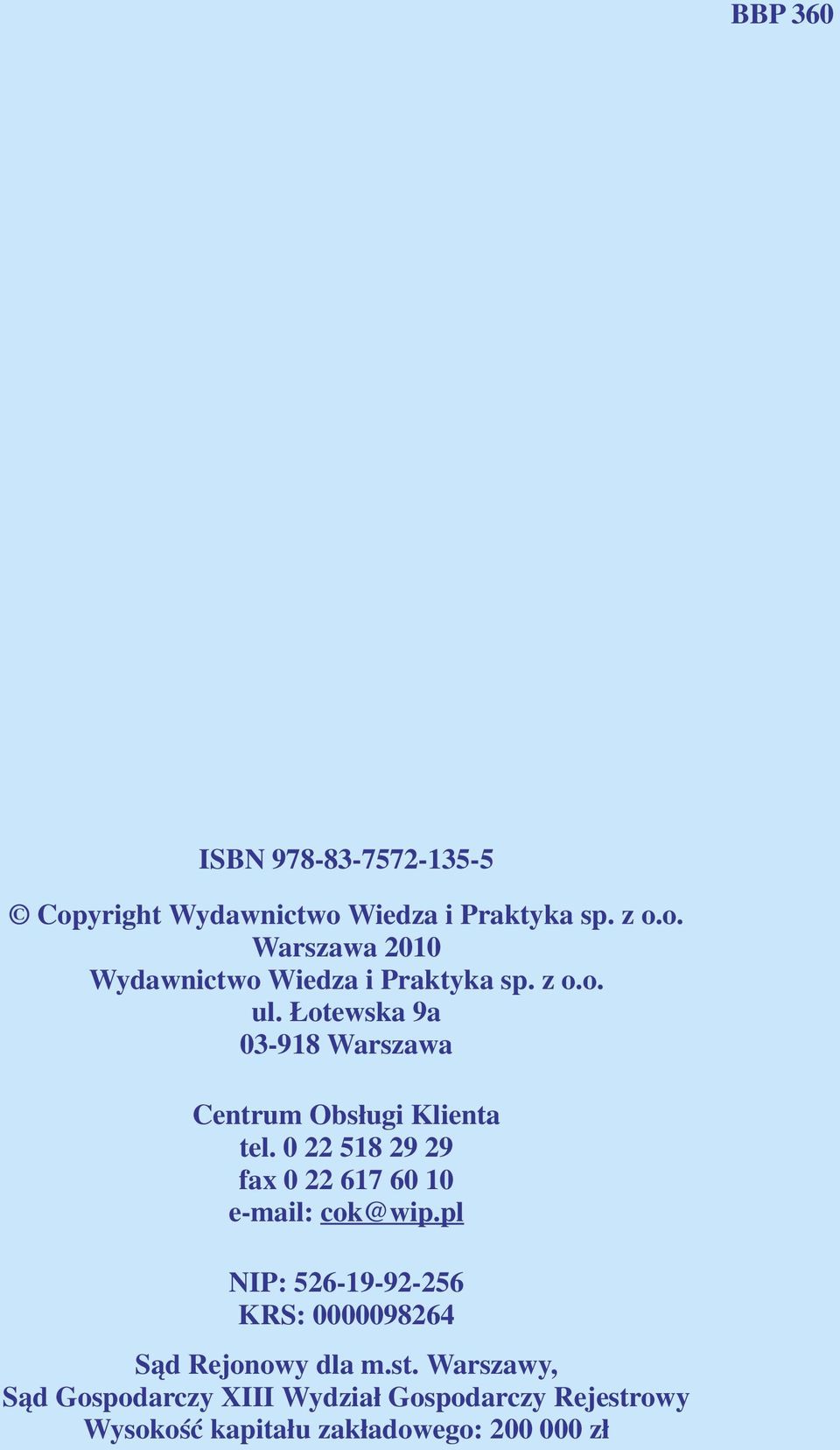 0 22 518 29 29 fax 0 22 617 60 10 e-mail: cok@wip.