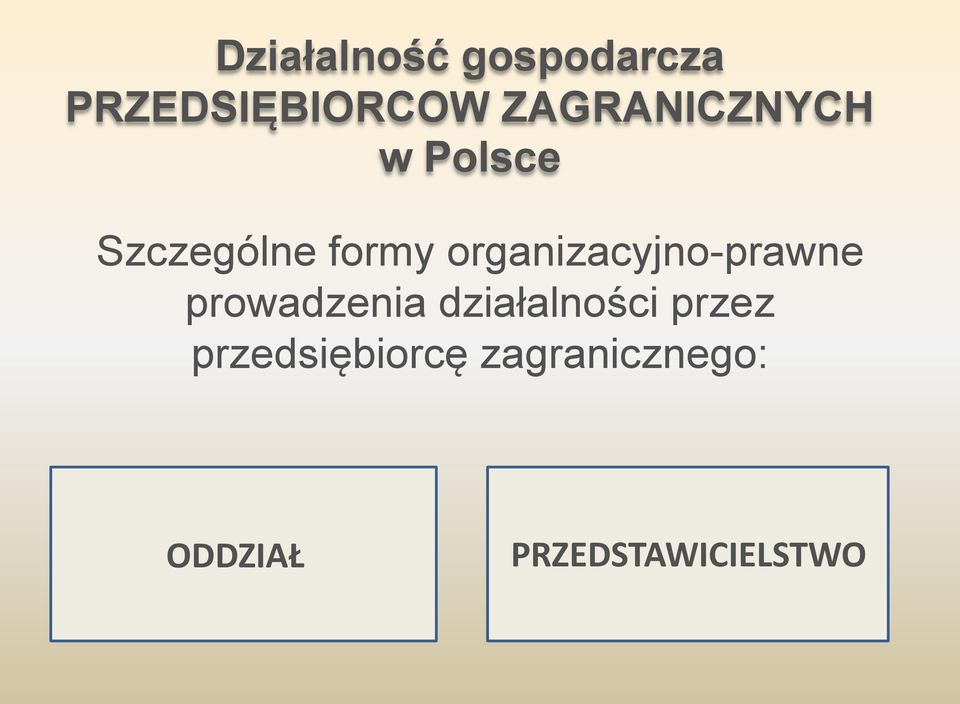 organizacyjno-prawne prowadzenia działalności