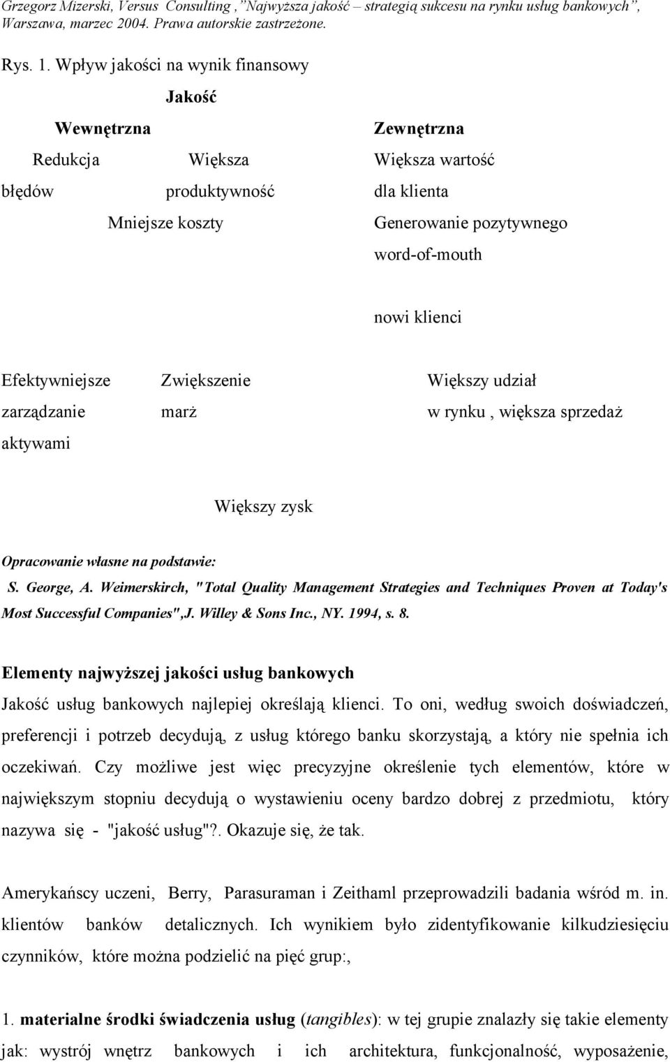 Efektywniejsze Zwiększenie Większy udział zarządzanie marż w rynku, większa sprzedaż aktywami Większy zysk Opracowanie własne na podstawie: S. George, A.