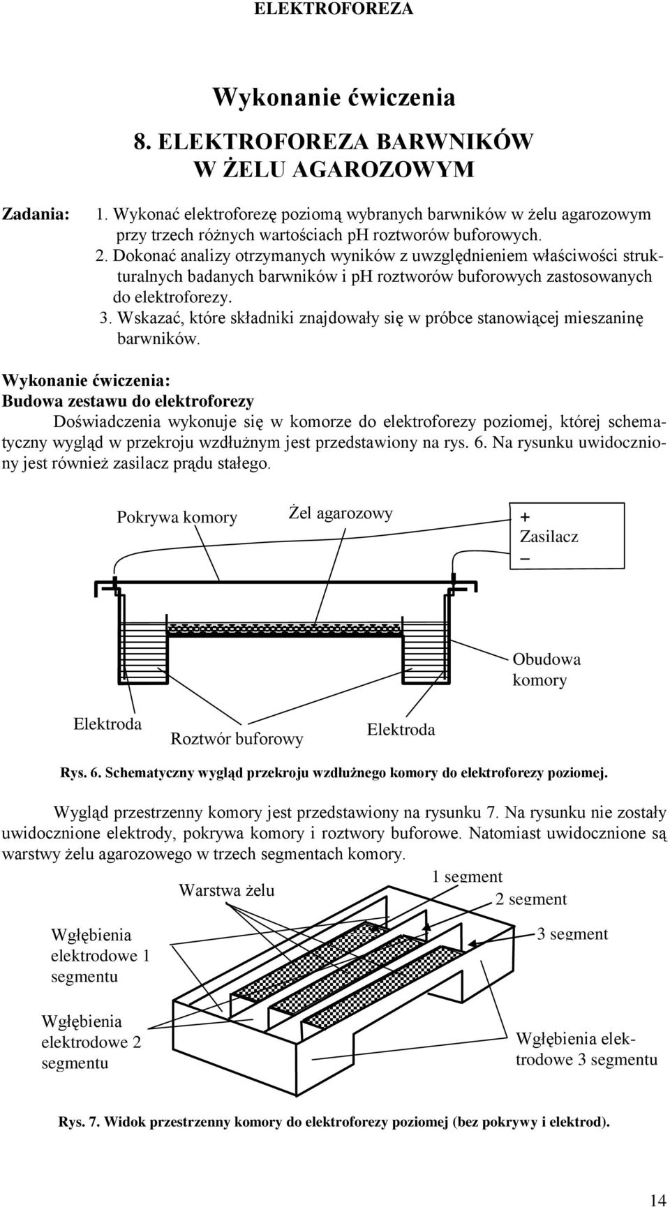 Dokonać analizy otrzymanych wyników z uwzględnieniem właściwości strukturalnych badanych barwników i ph roztworów buforowych zastosowanych do elektroforezy. 3.