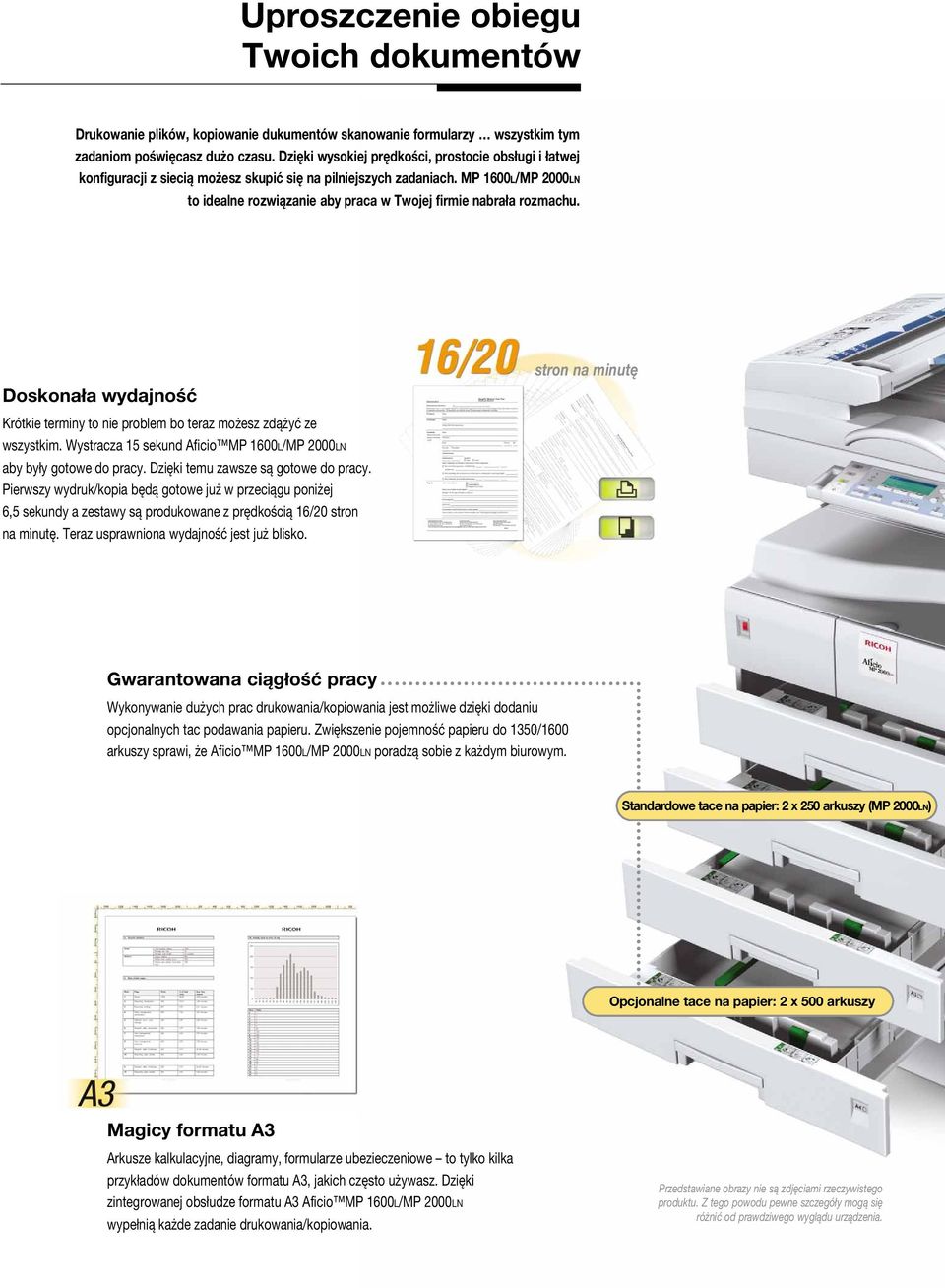 MP 1600L/MP 2000LN to idealne rozwiązanie aby praca w Twojej firmie nabrała rozmachu. Doskonała wydajność Krótkie terminy to nie problem bo teraz możesz zdążyć ze wszystkim.