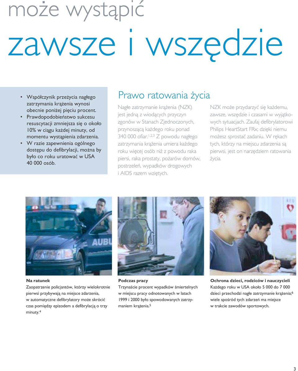 W razie zapewnienia ogólnego dostępu do defibrylacji, można by było co roku uratować w USA 40 000 osób.