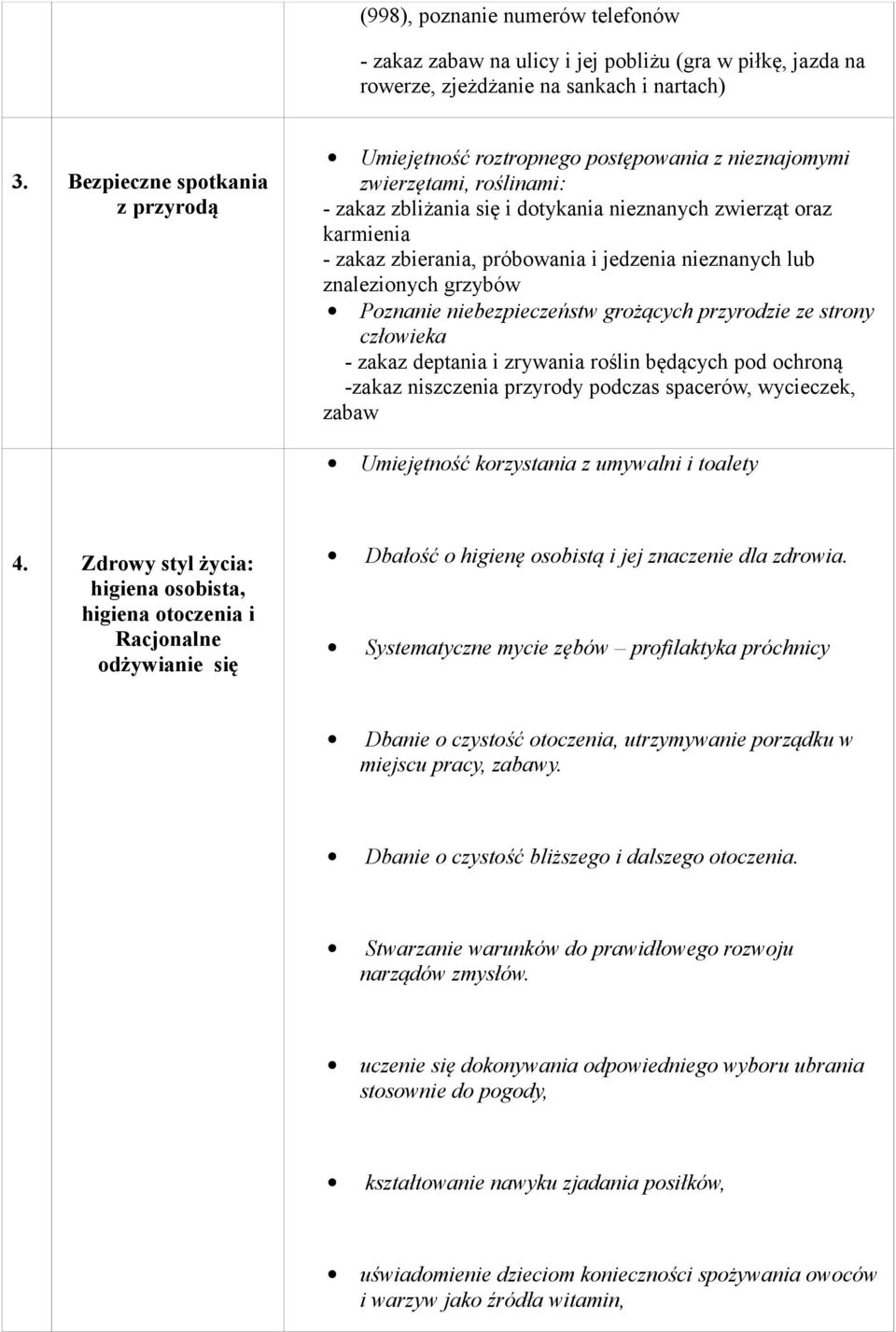 próbowania i jedzenia nieznanych lub znalezionych grzybów Poznanie niebezpieczeństw grożących przyrodzie ze strony człowieka - zakaz deptania i zrywania roślin będących pod ochroną -zakaz niszczenia