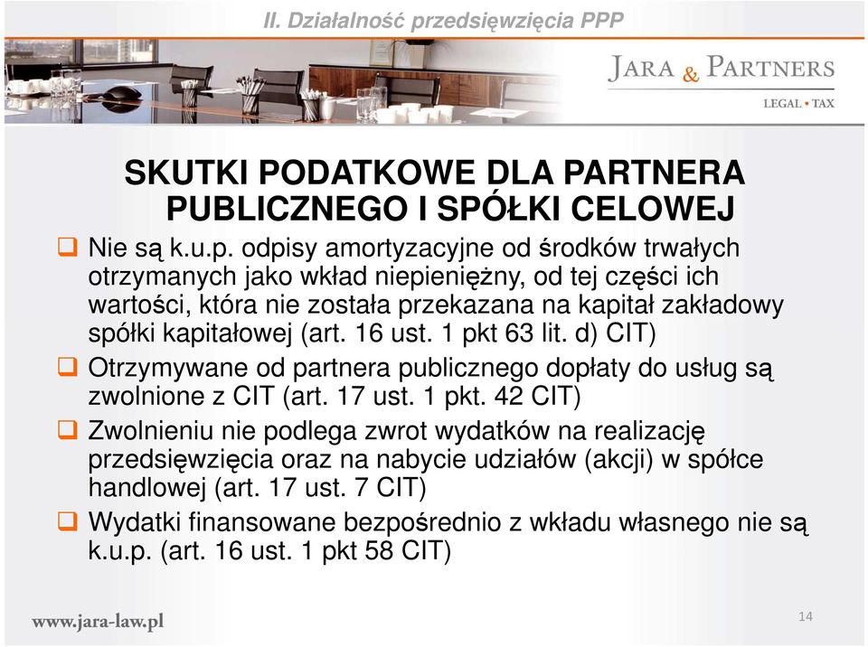 odpisy amortyzacyjne od środków trwałych otrzymanych jako wkład niepienięŝny, od tej części ich wartości, która nie została przekazana na kapitał zakładowy spółki