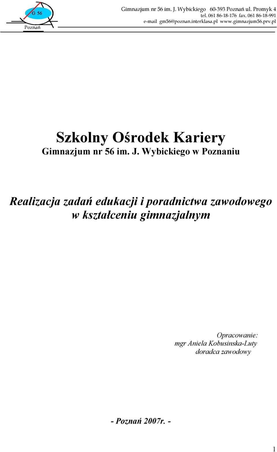 pl Szkolny Ośrodek Kariery Gimnazjum nr 56 im. J.