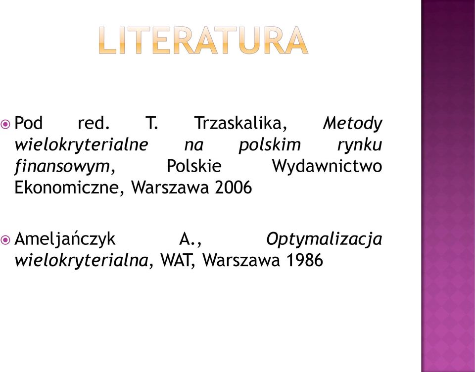 rynku finansowym, Polskie Wydawnictwo