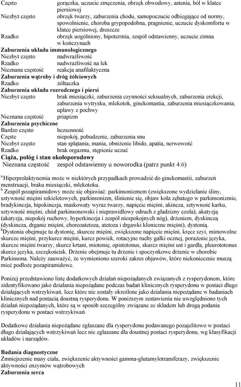 nadwrażliwość nadwrażliwość na lek Nieznana częstość reakcja anafilaktyczna Zaburzenia wątroby i dróg żółciowych żółtaczka Zaburzenia układu rozrodczego i piersi Niezbyt często brak miesiączki,