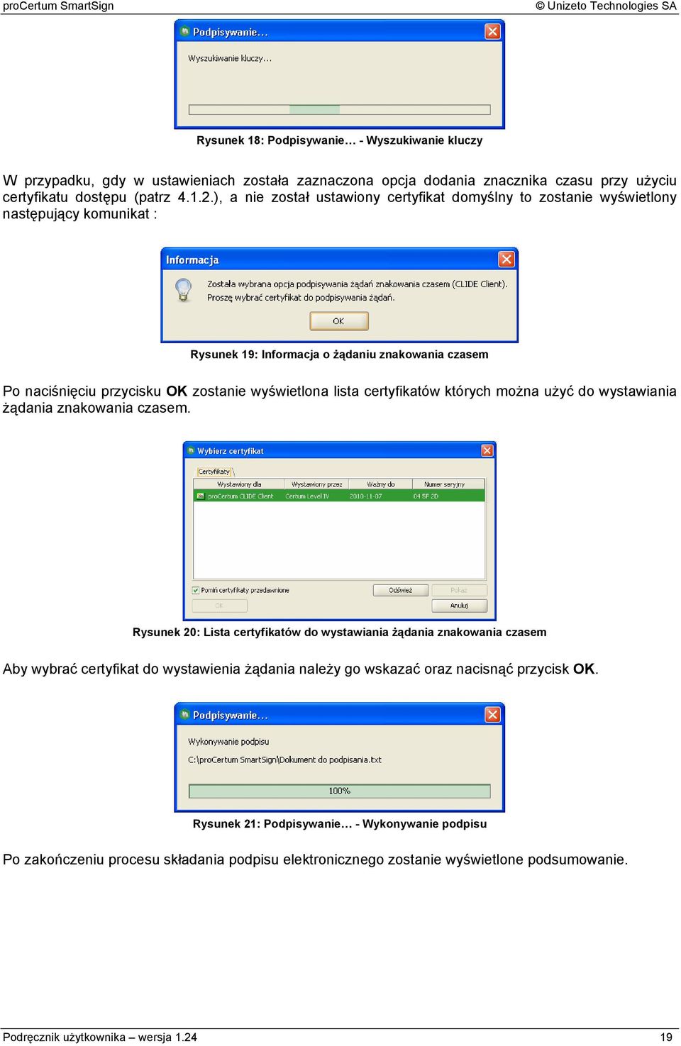 lista certyfikatów których można użyć do wystawiania żądania znakowania czasem.