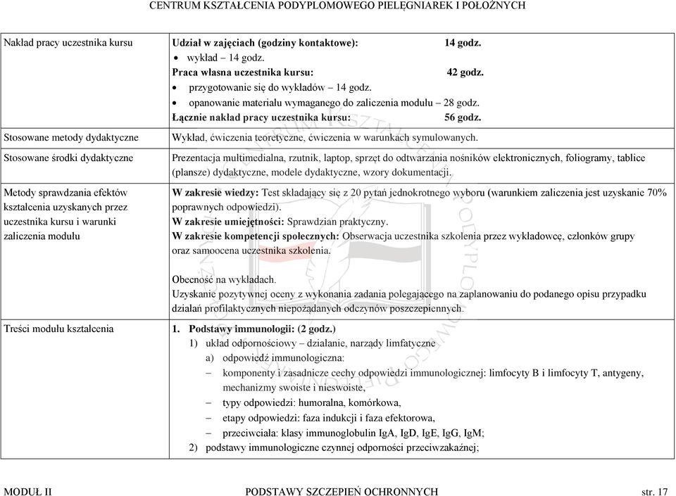 Wykład, ćwiczenia teoretyczne, ćwiczenia w warunkach symulowanych.