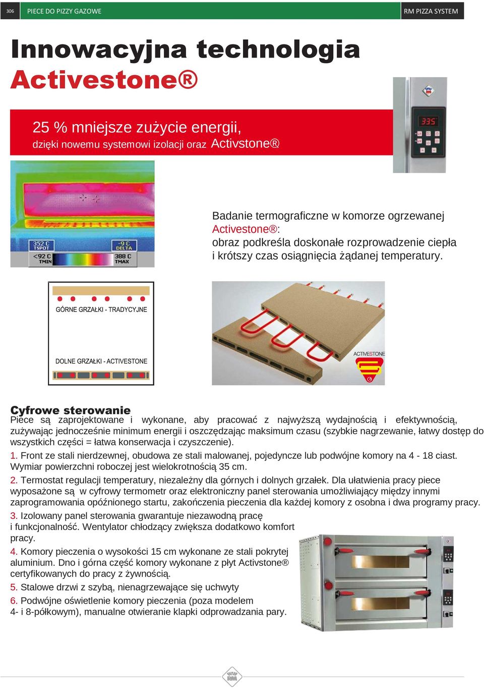 Cyfrowe sterowanie Piece są zaprojektowane i wykonane, aby pracować z najwyższą wydajnością i efektywnością, zużywając jednocześnie minimum energii i oszczędzając maksimum czasu (szybkie nagrzewanie,