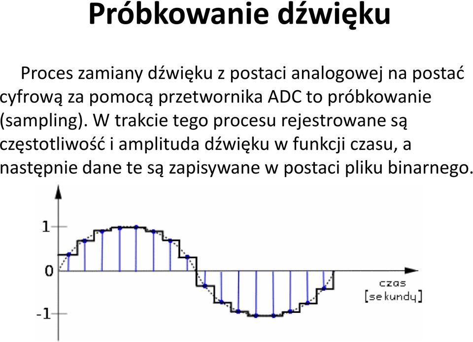 W trakcie tego procesu rejestrowane są częstotliwośd i amplituda