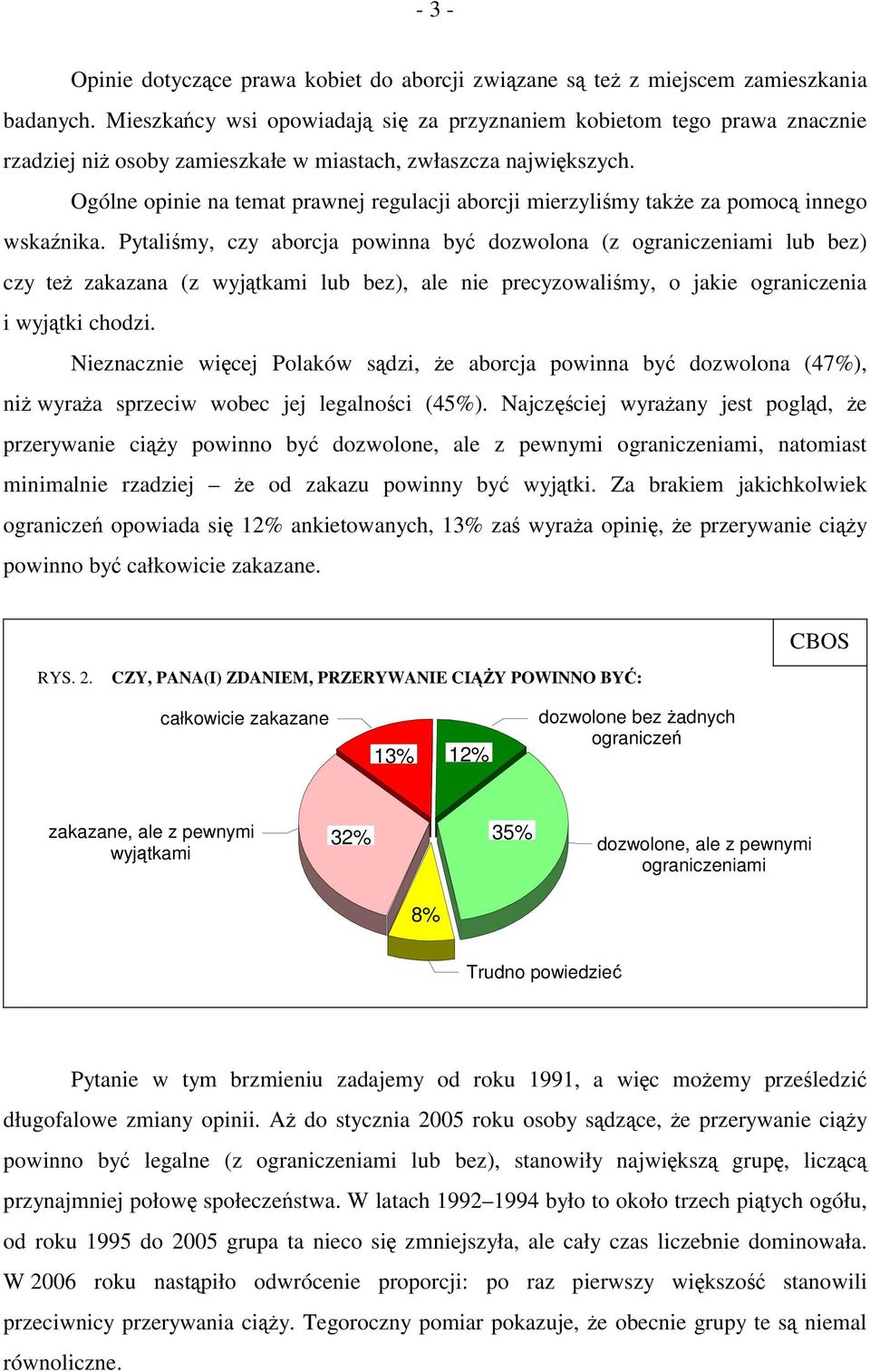 Ogólne opinie na temat prawnej regulacji aborcji mierzyliśmy także za pomocą innego wskaźnika.