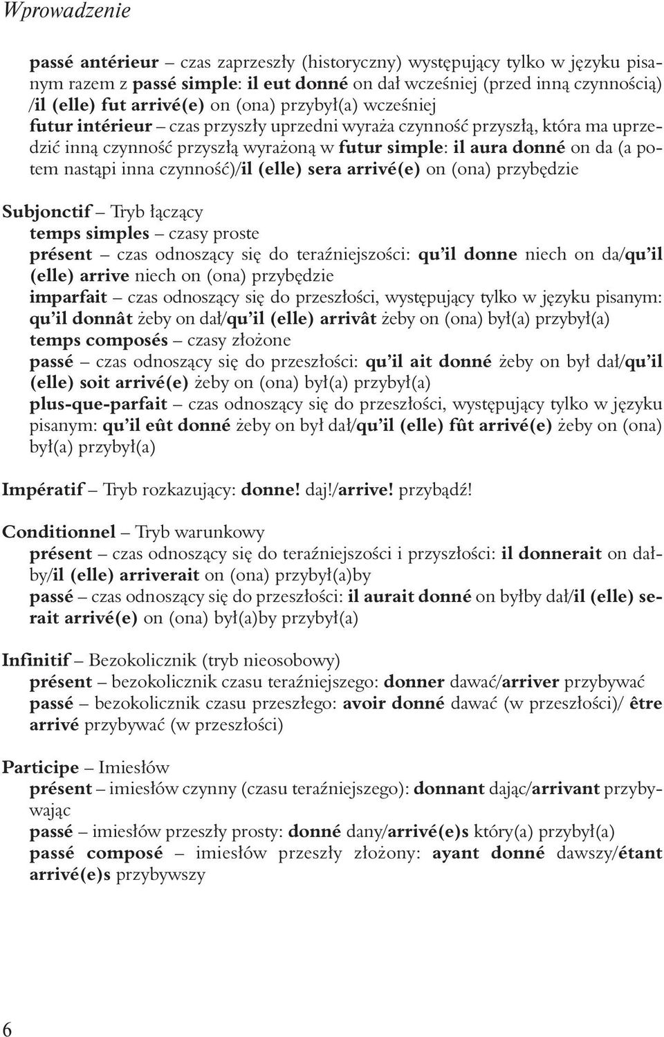 (elle) sera arrivé(e) on (ona) przyb dzie Subjonctif Tryb àczàcy temps simples czasy proste présent czas odnoszàcy si do teraêniejszoêci: donne niech on da/ (elle) arrive niech on (ona) przyb dzie