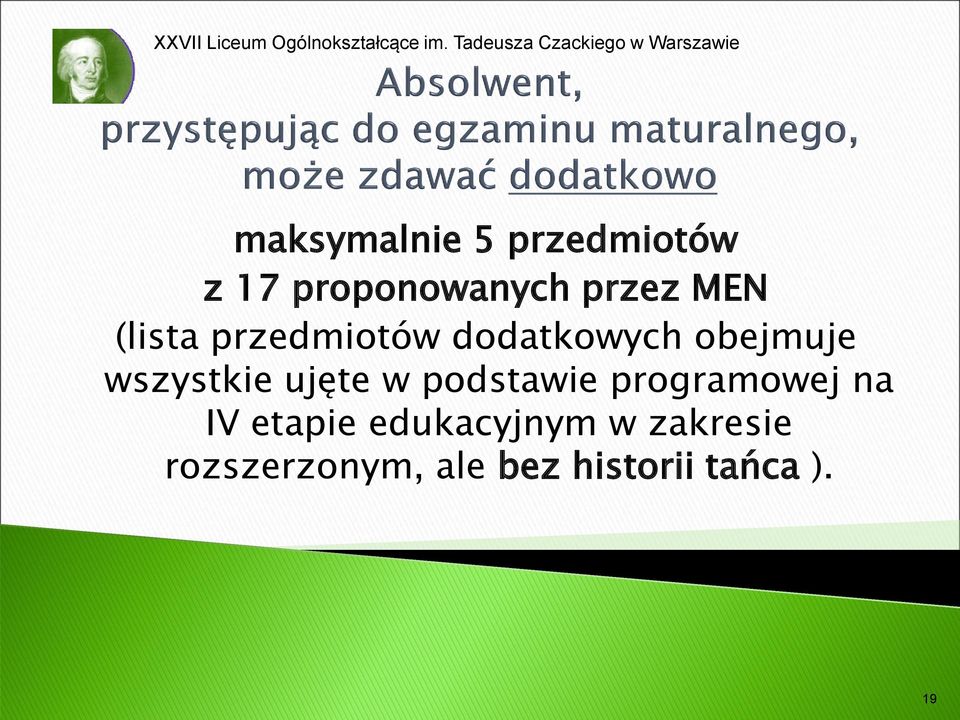 ujęte w podstawie programowej na IV etapie