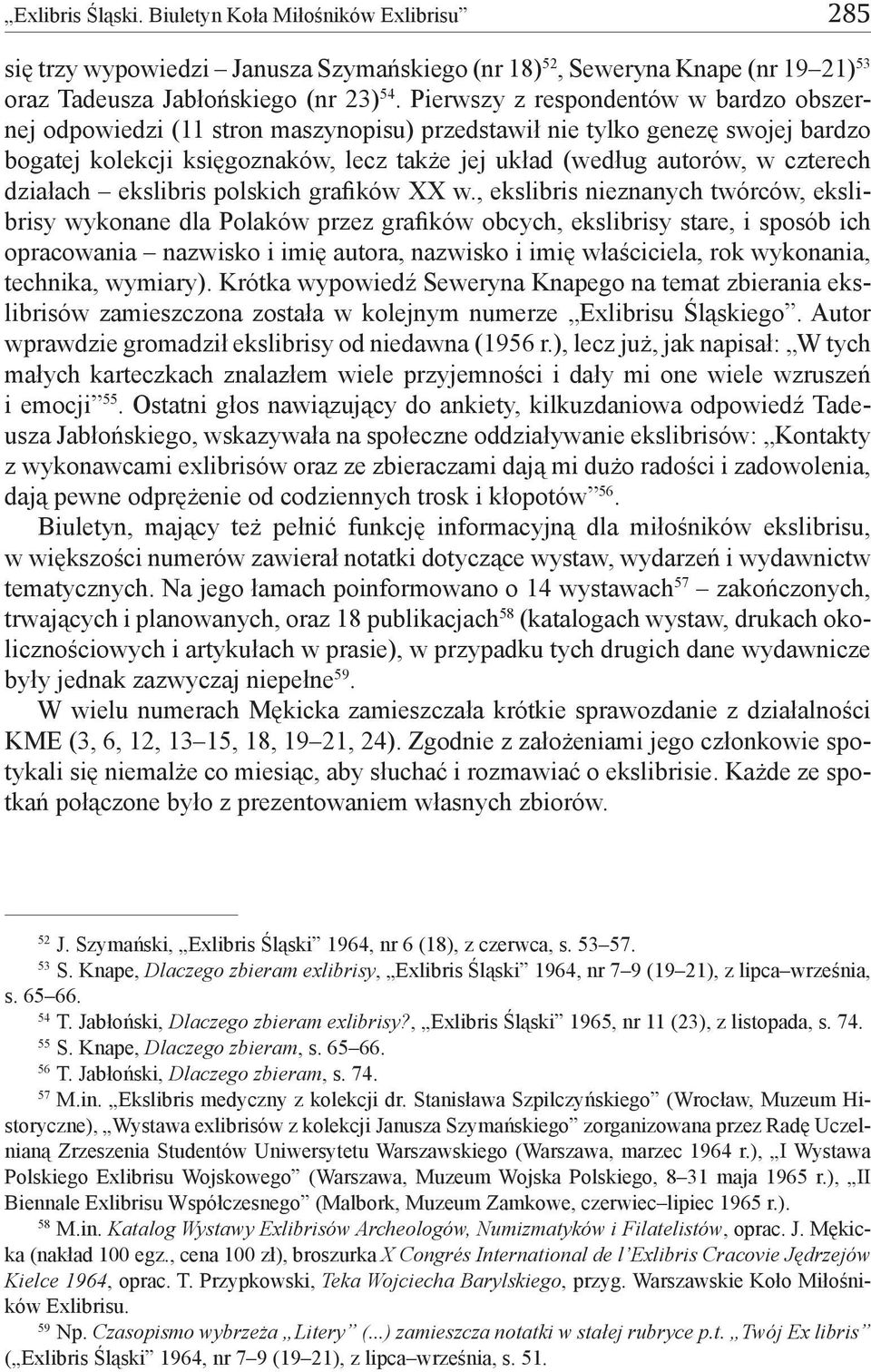działach ekslibris polskich grafików XX w.