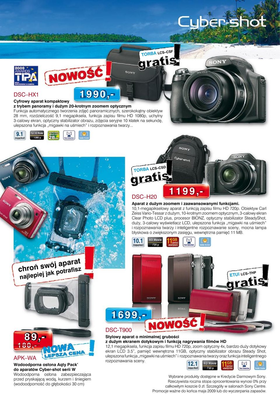 .. TORBA LCS CSD DSC H20 Aparat z dużym zoomem i zaawansowanymi funkcjami. 10,1-megapikselowy aparat z funkcją zapisu filmu HD 720p.