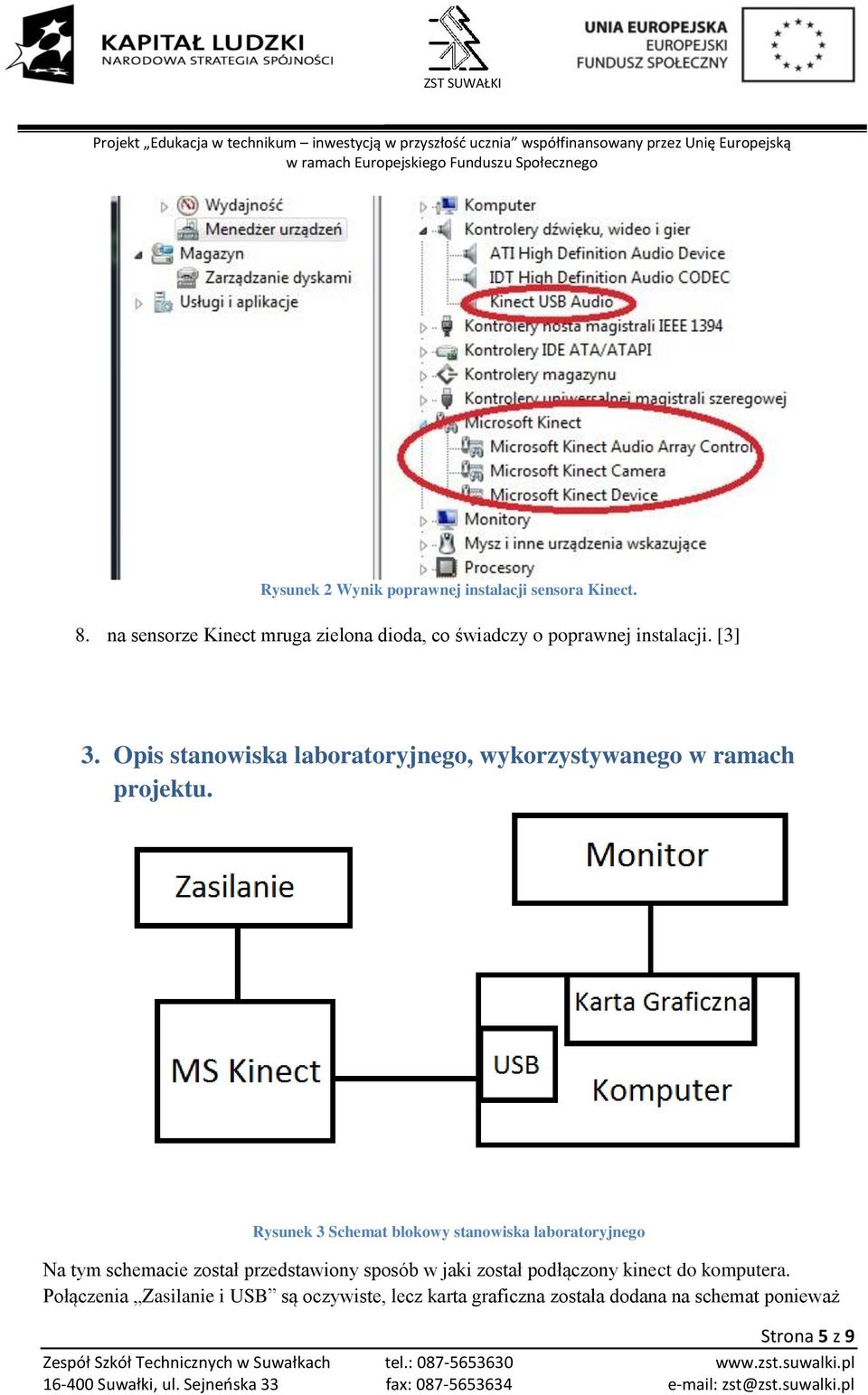 Opis stanowiska laboratoryjnego, wykorzystywanego w ramach projektu.