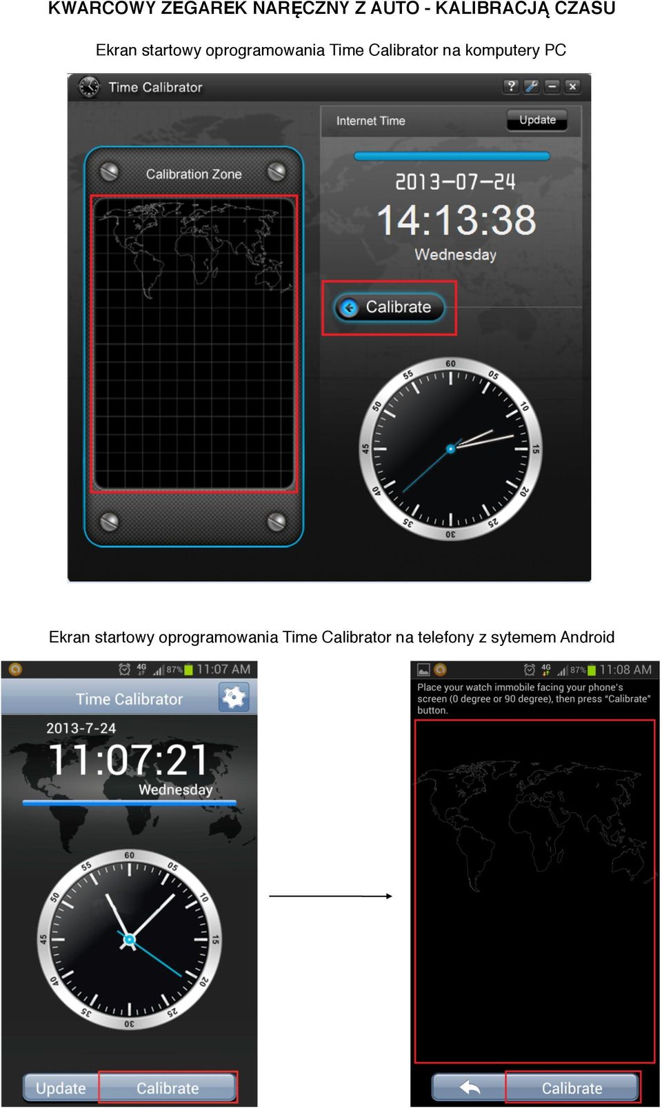 Calibrator na telefony z sytemem