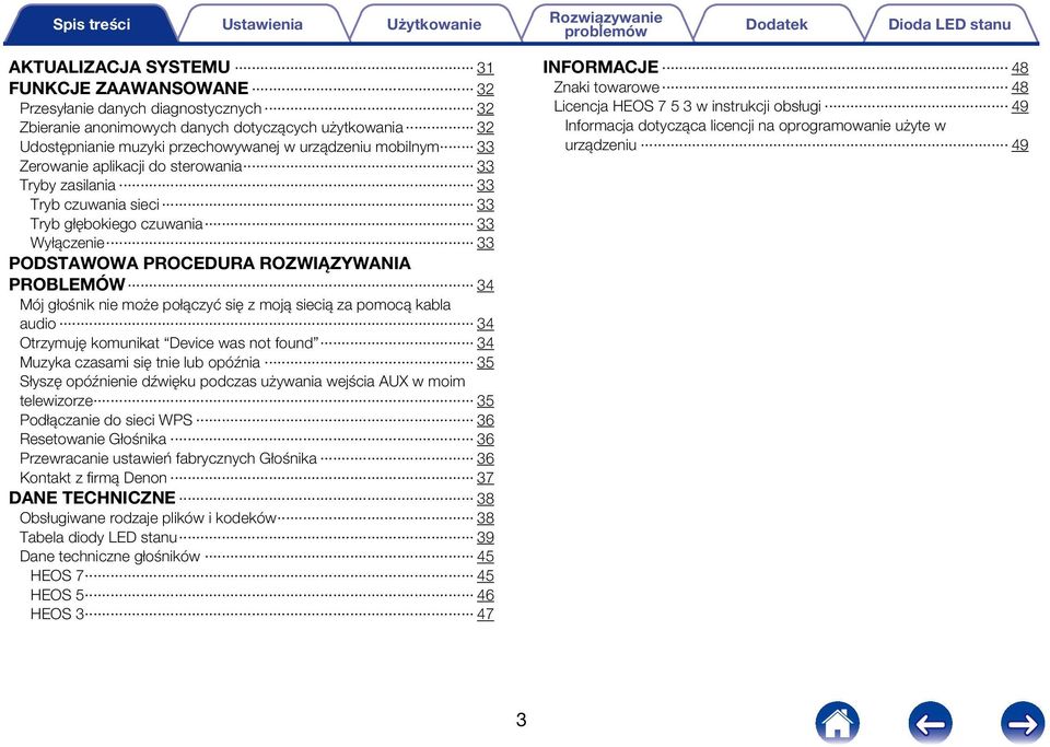 połączyć się z moją siecią za pomocą kabla audio 34 Otrzymuję komunikat Device was not found 34 Muzyka czasami się tnie lub opóźnia 35 Słyszę opóźnienie dźwięku podczas używania wejścia AUX w moim