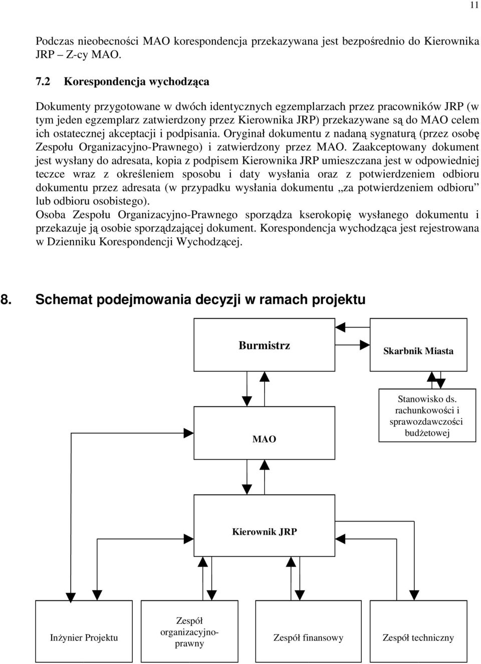 ostatecznej akceptacji i podpisania. Oryginał dokumentu z nadaną sygnaturą (przez osobę Zespołu Organizacyjno-Prawnego) i zatwierdzony przez MAO.