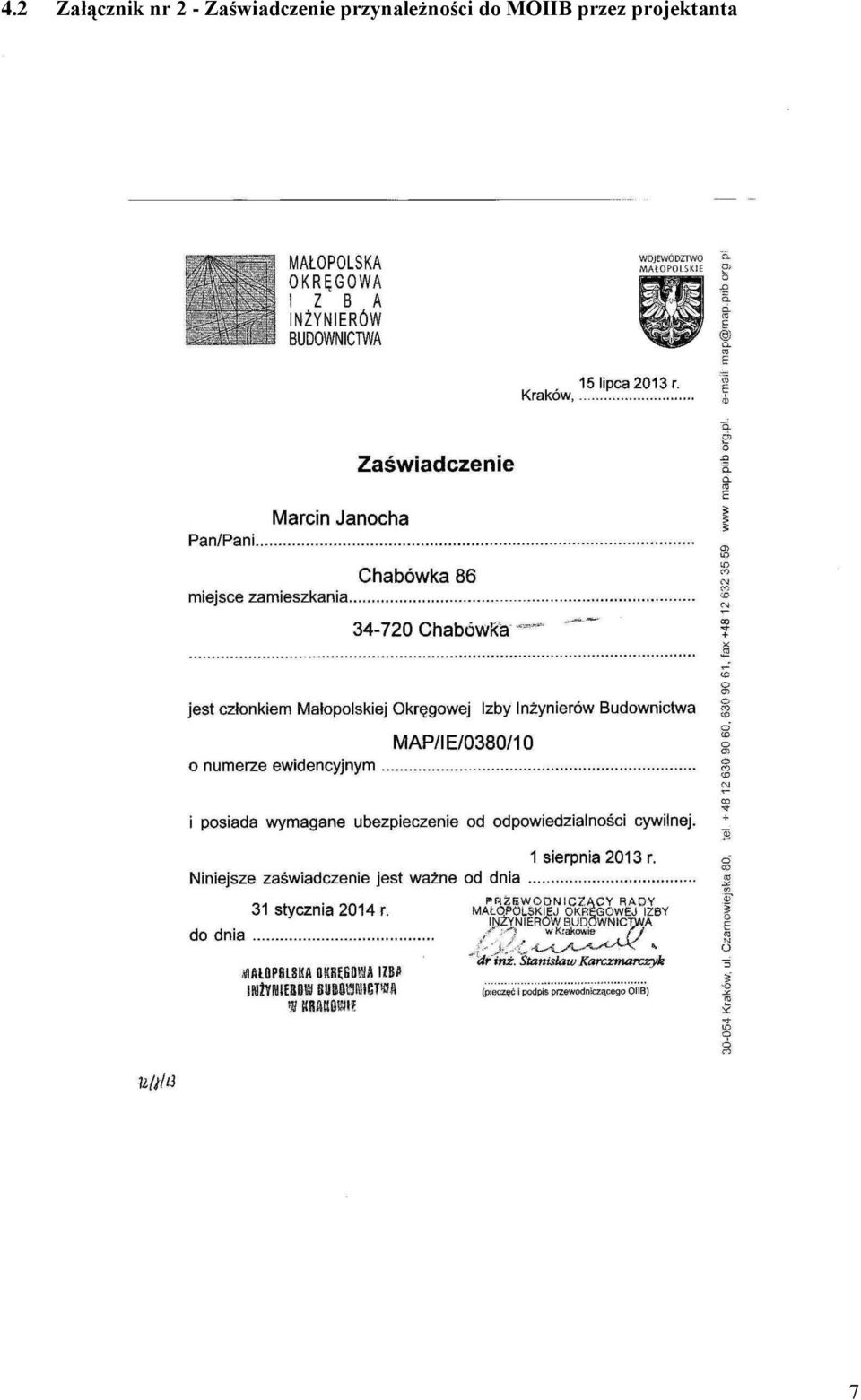 przynależności do