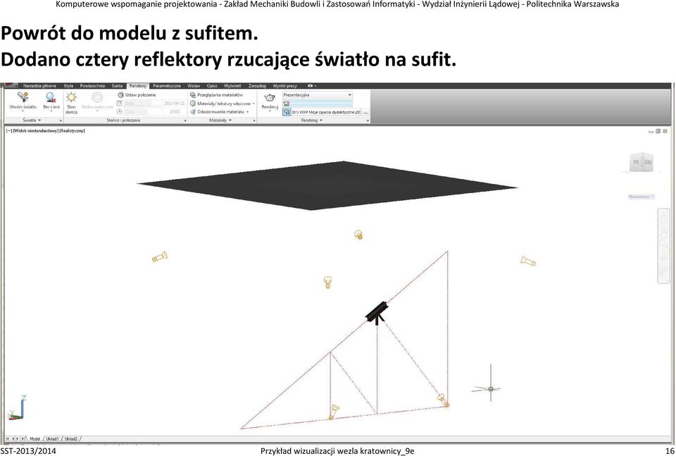 światło na sufit.