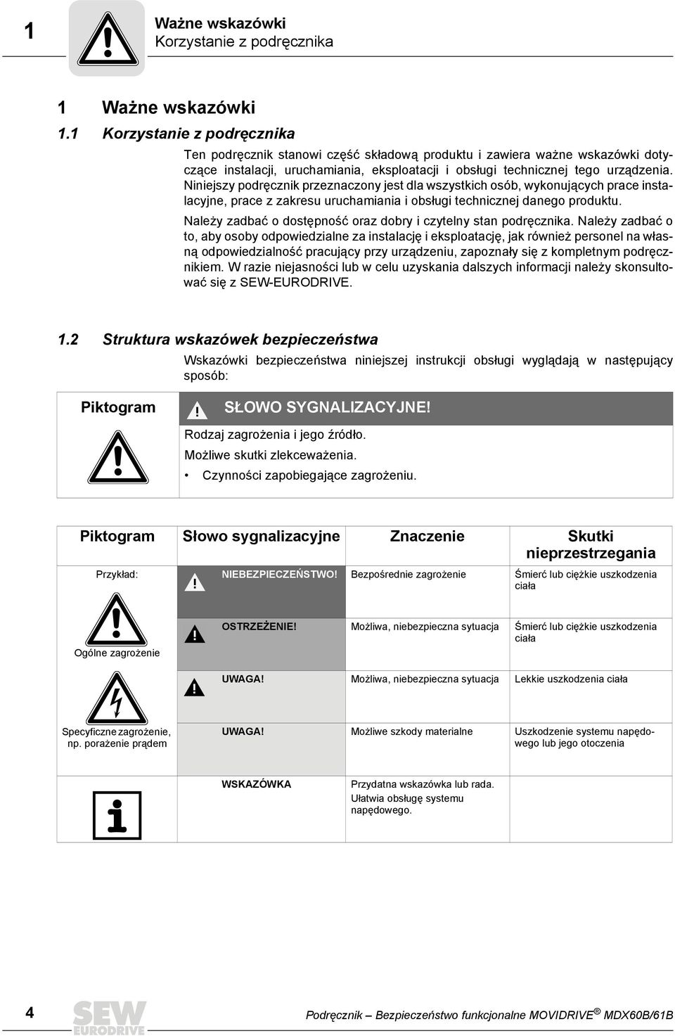 Niniejszy podręcznik przeznaczony jest dla wszystkich osób, wykonujących prace instalacyjne, prace z zakresu uruchamiania i obsługi technicznej danego produktu.