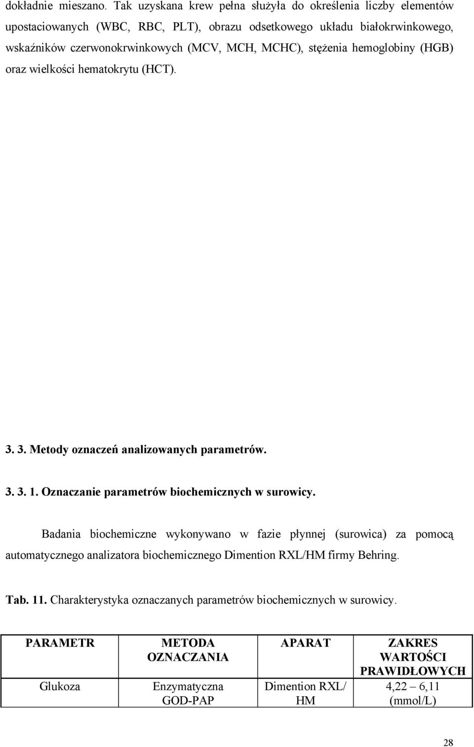 (MCV, MCH, MCHC), stężenia hemoglobiny (HGB) oraz wielkości hematokrytu (HCT). 3. 3. Metody oznaczeń analizowanych parametrów. 3. 3. 1.