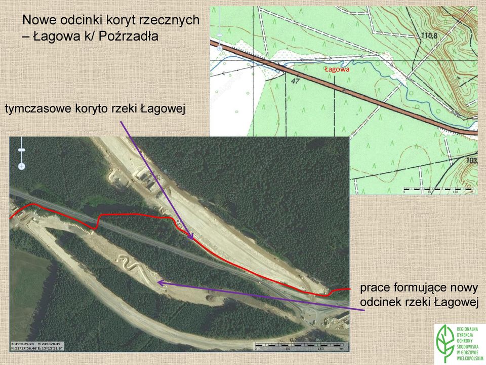 tymczasowe koryto rzeki Łagowej