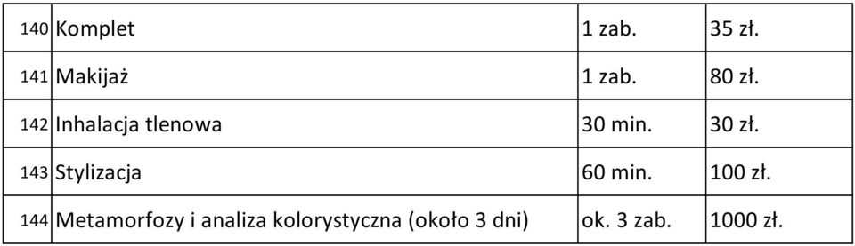 143 Stylizacja 60 min. 100 zł.