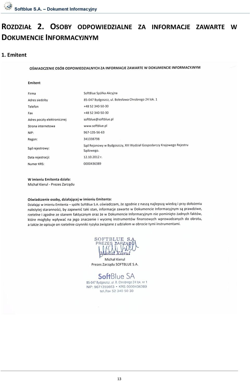 INFORMACJE ZAWARTE W