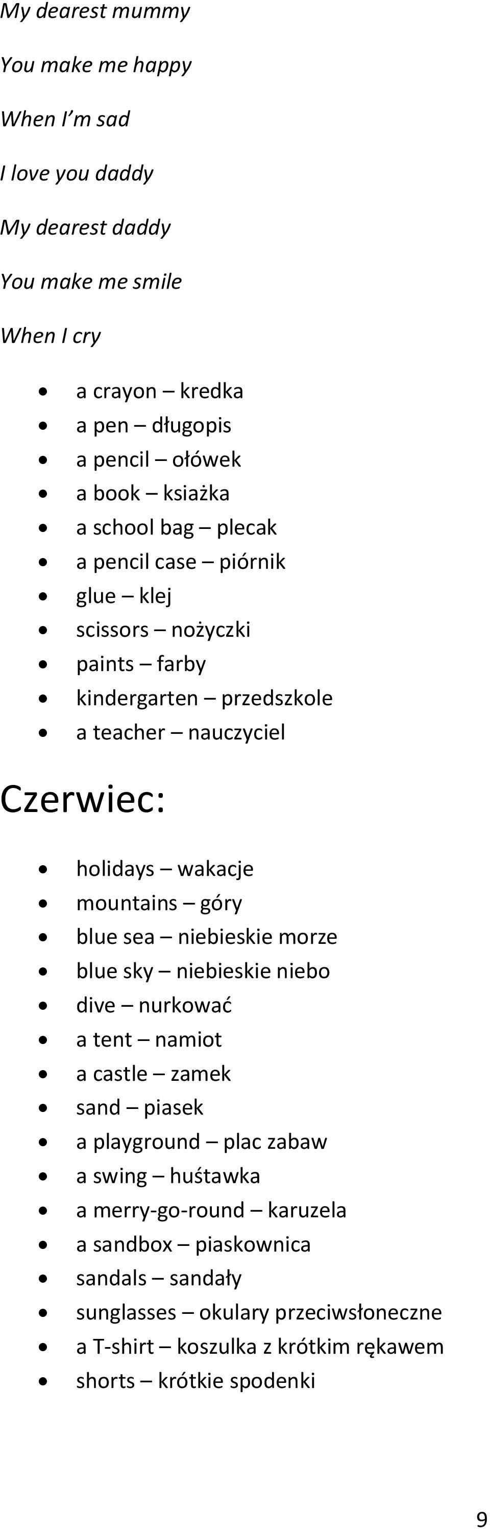 wakacje mountains góry blue sea niebieskie morze blue sky niebieskie niebo dive nurkować a tent namiot a castle zamek sand piasek a playground plac zabaw a swing