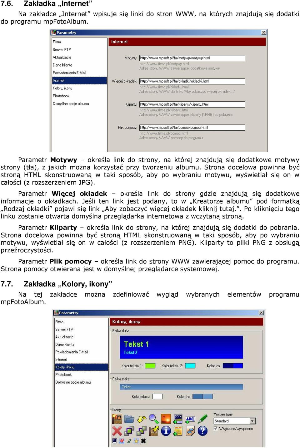 Strona docelowa powinna być stroną HTML skonstruowaną w taki sposób, aby po wybraniu motywu, wyświetlał się on w całości (z rozszerzeniem JPG).