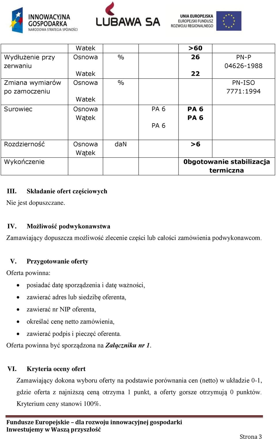 Możliwość podwykonawstwa Zamawiający dopuszcza możliwość zlecenie części lub całości zamówienia podwykonawcom. V.