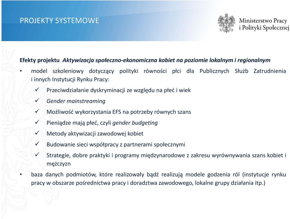 płeć,czyligender budgeting Metody aktywizacji zawodowej kobiet Budowanie sieci współpracy z partnerami społecznymi Strategie, dobre praktyki i programy międzynarodowe z zakresu wyrównywania