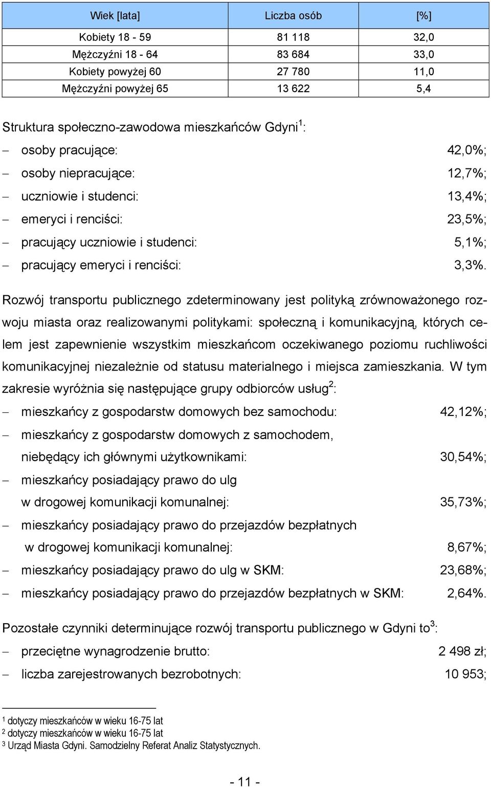 Rozwój transportu publicznego zdeterminowany jest polityką zrównoważonego rozwoju miasta oraz realizowanymi politykami: społeczną i komunikacyjną, których celem jest zapewnienie wszystkim mieszkańcom