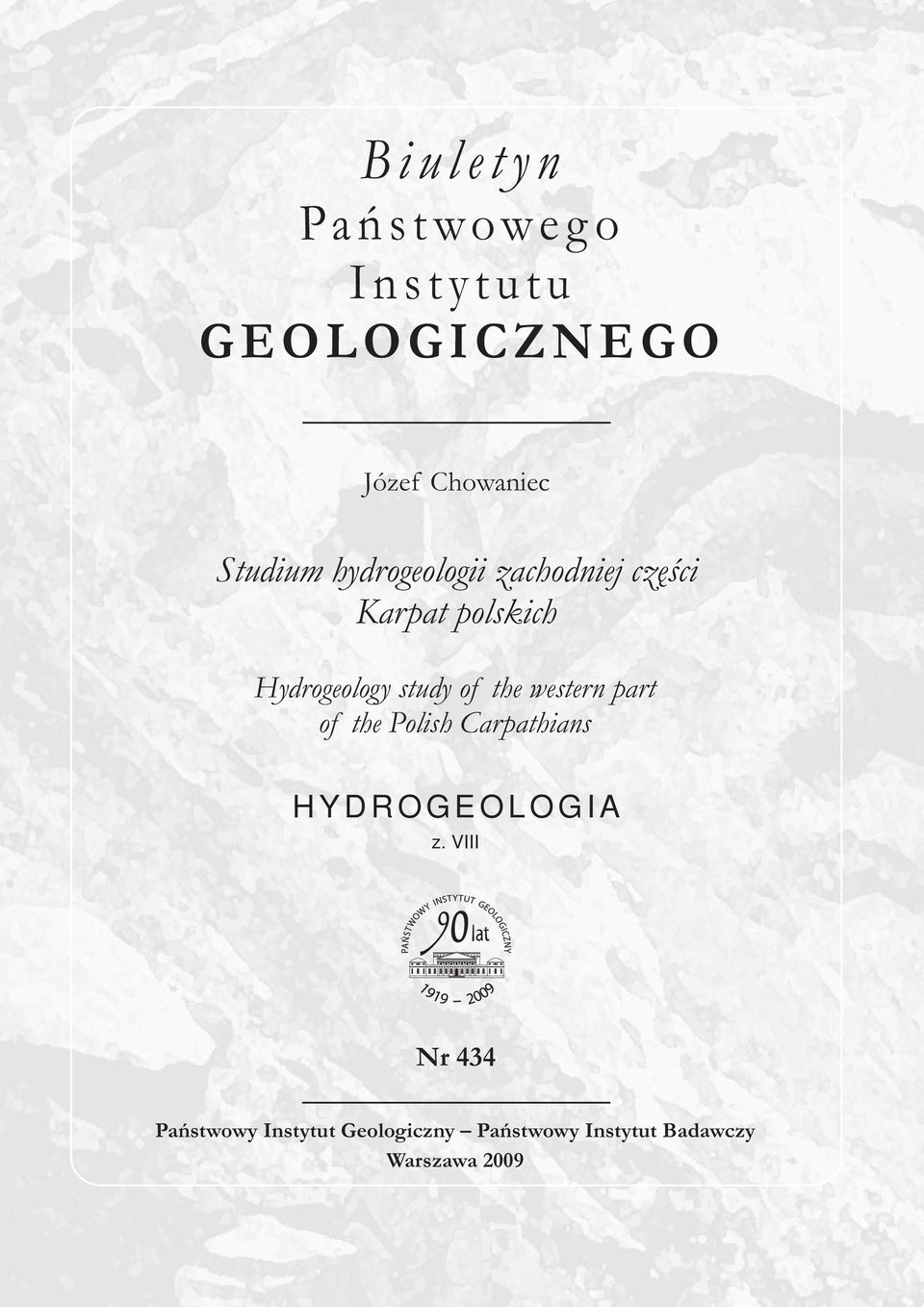 the western part of the Polish Carpathians HYDROGEOLOGIA z.