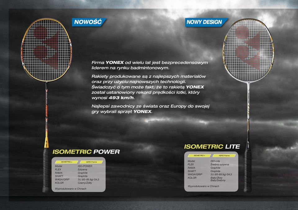 Świadczyć o tym może fakt, że to rakietą YONEX został ustanowiony rekord prędkości lotki, który wynosi 493 km/h.