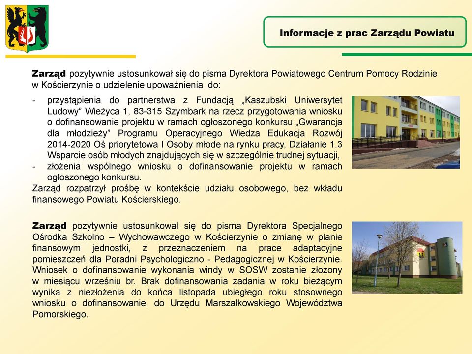 Oś priorytetowa I Osoby młode na rynku pracy, Działanie 1.