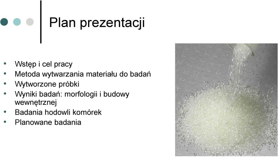 próbki Wyniki badań: morfologii i budowy