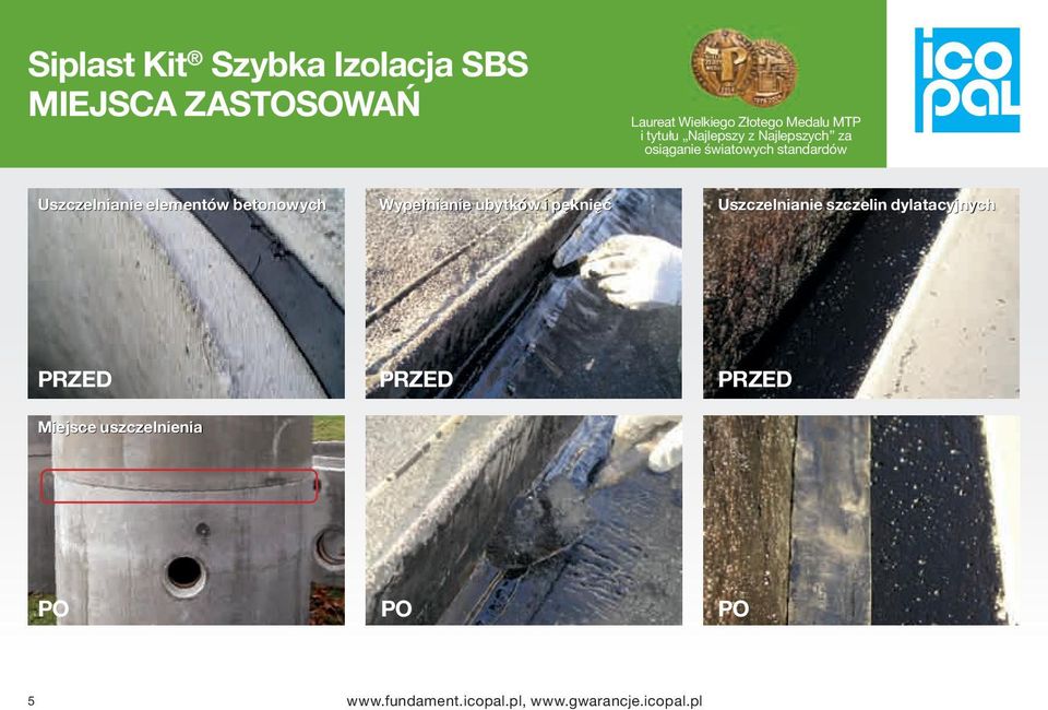 Uszczelnianie elementów betonowych Wypełnianie ubytków i pęknięć