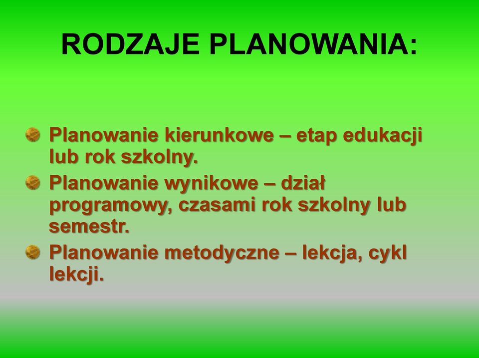 Planowanie wynikowe dział programowy, czasami