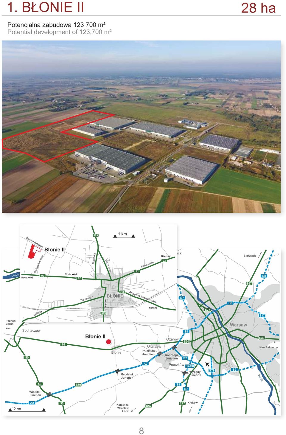 Błonie II Grodzka 720 BŁONIE Błonie Grzegorza Nowakowskiego Rokitno Ołtarzew Pruszków Junction Gdańsk Gdynia Ożarów Konotopa Junction S7 S8 E30 S2 E77 S8 Warsaw S7