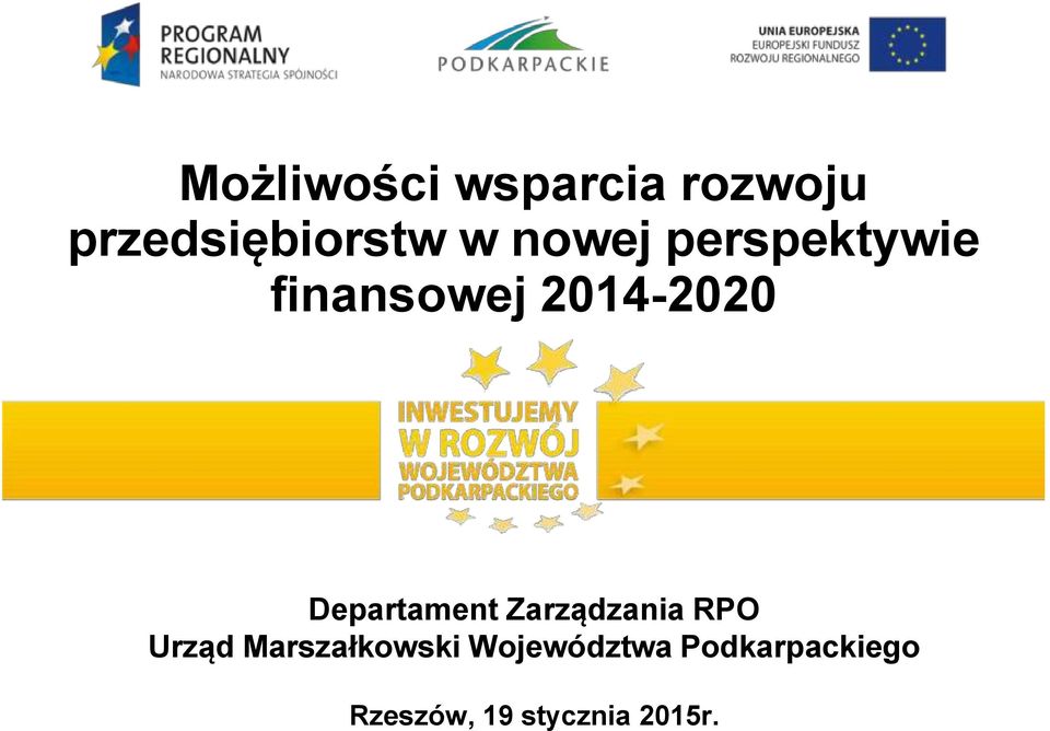 Departament Zarządzania RPO Urząd