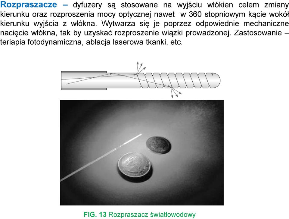 Wytwarza się je poprzez odpowiednie mechaniczne nacięcie włókna, tak by uzyskać rozproszenie