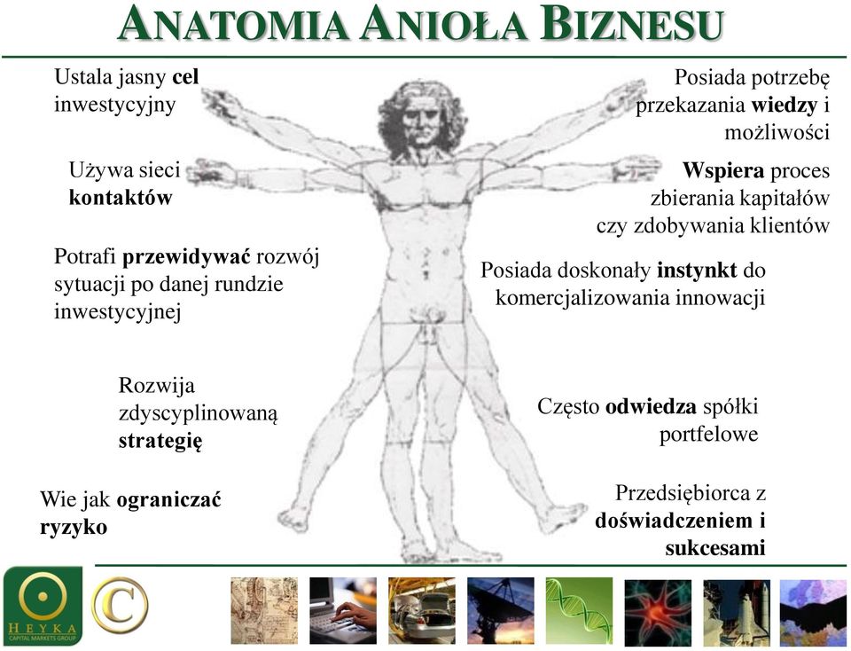 kapitałów czy zdobywania klientów Posiada doskonały instynkt do komercjalizowania innowacji Rozwija