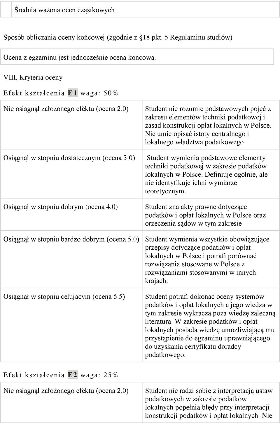 0) Student nie rozumie podstawowych pojęć z zakresu elementów techniki podatkowej i zasad konstrukcji opłat lokalnych w Polsce.