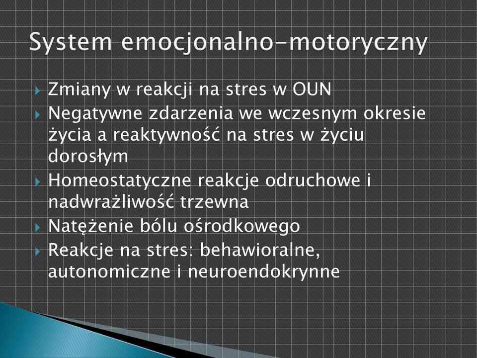 Homeostatyczne reakcje odruchowe i nadwrażliwość trzewna