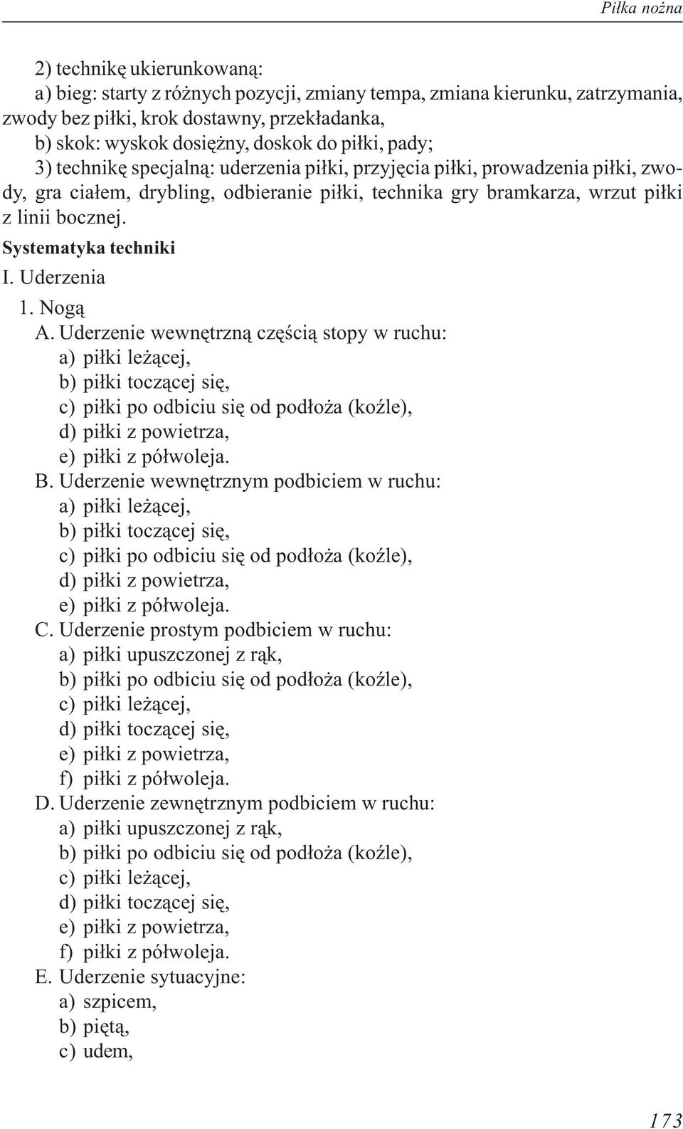 Systematyka techniki I. Uderzenia 1. Nog¹ A.
