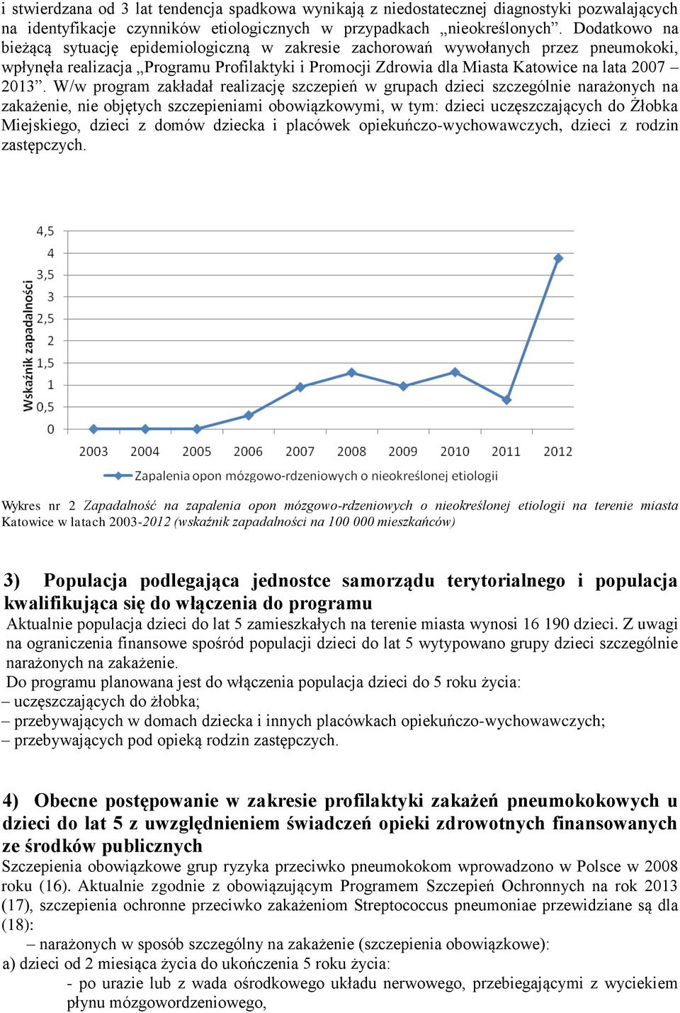 W/w program zakładał realizację szczepień w grupach dzieci szczególnie narażonych na zakażenie, nie objętych szczepieniami obowiązkowymi, w tym: dzieci uczęszczających do Żłobka Miejskiego, dzieci z